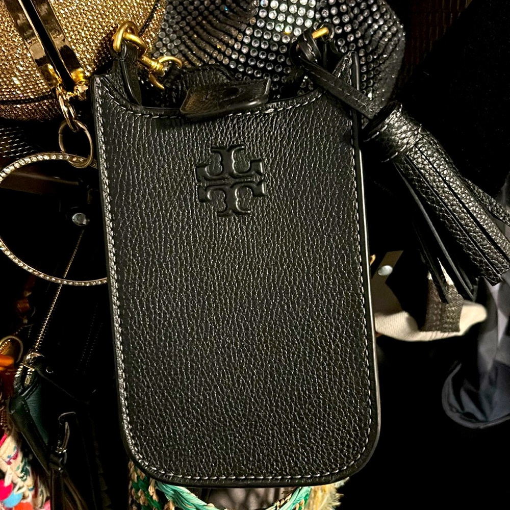Tory Burch Women’s leather Thea Cellphone Crossbody bag